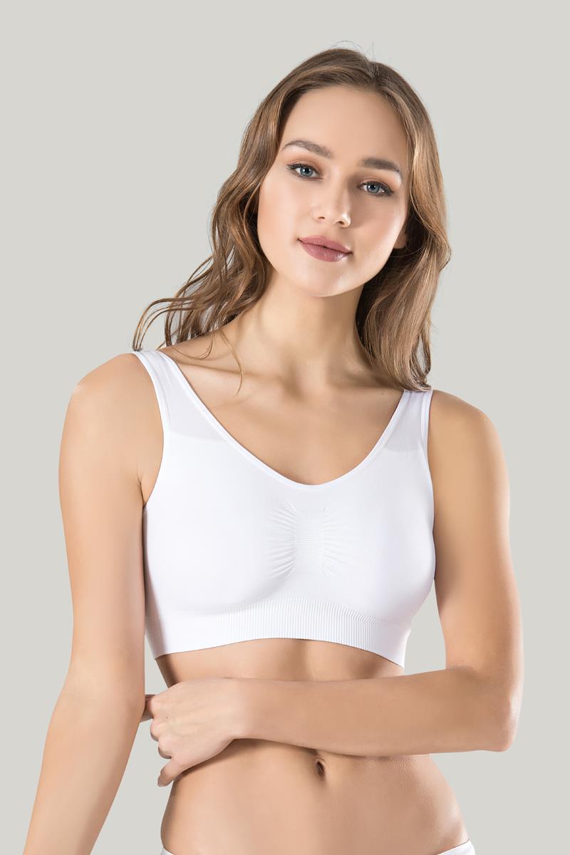 Kalın Askılı Pedli Beyaz Büstiyer