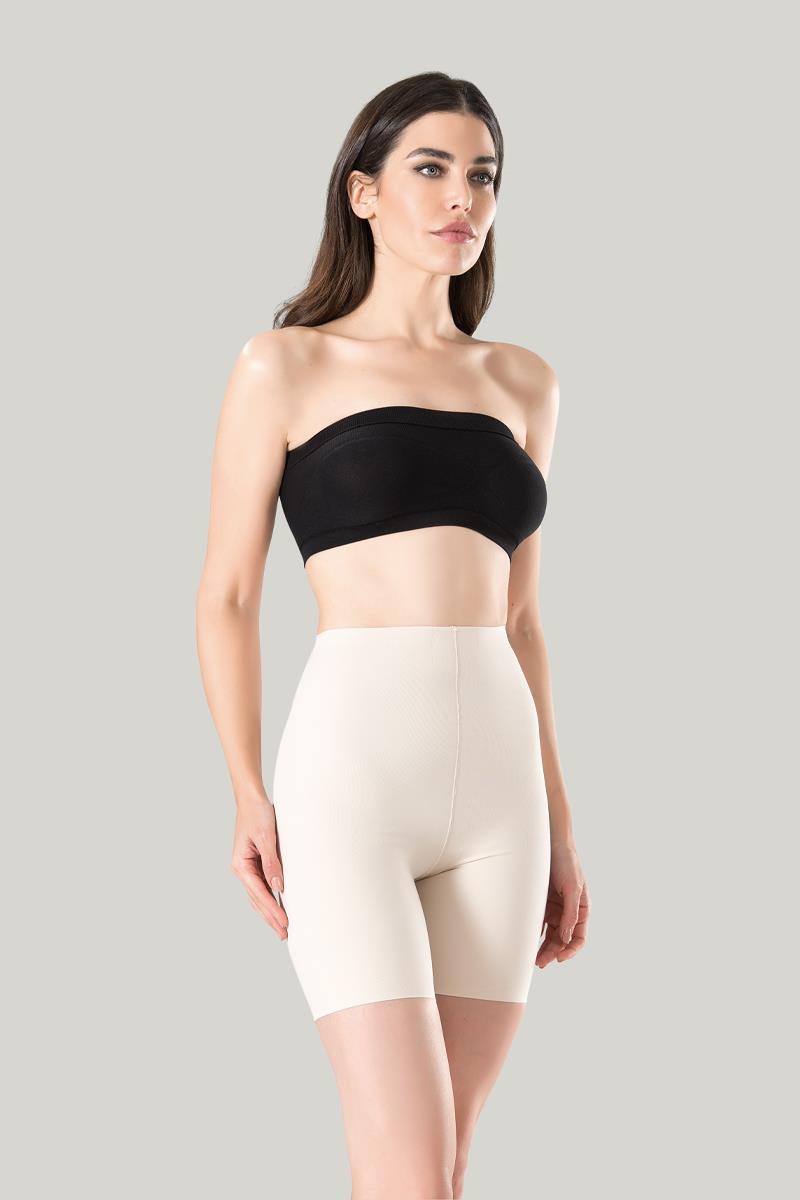 İz Yapmaz Yüksek Bel Uzun Paça Ten Boxer