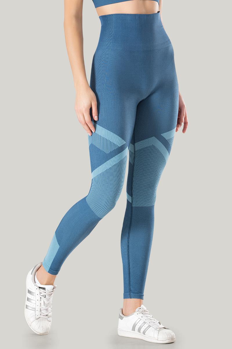 Mavi Desenli Sporcu Tayt