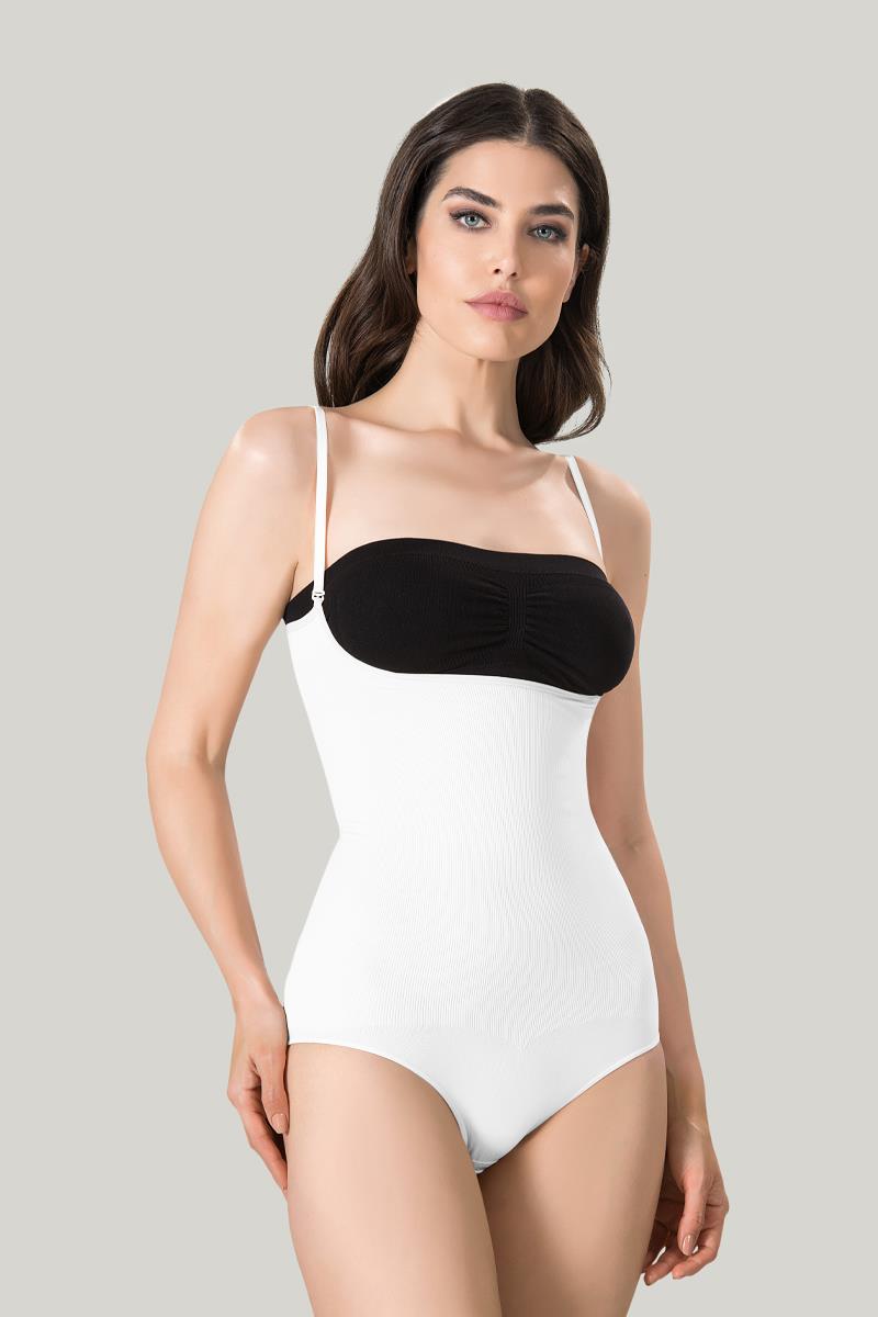 Göğüs Altı Beyaz Body Korse