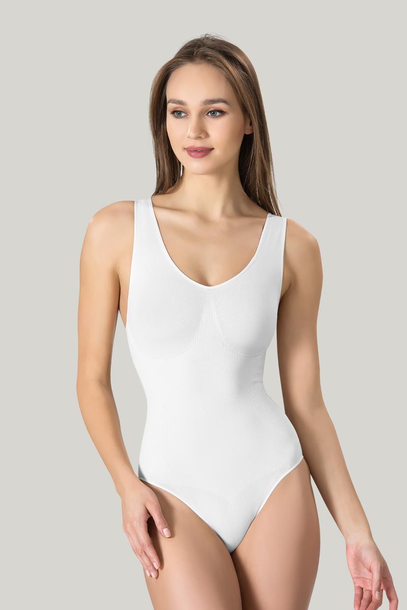 Kalın Askılı Beyaz Korse Body
