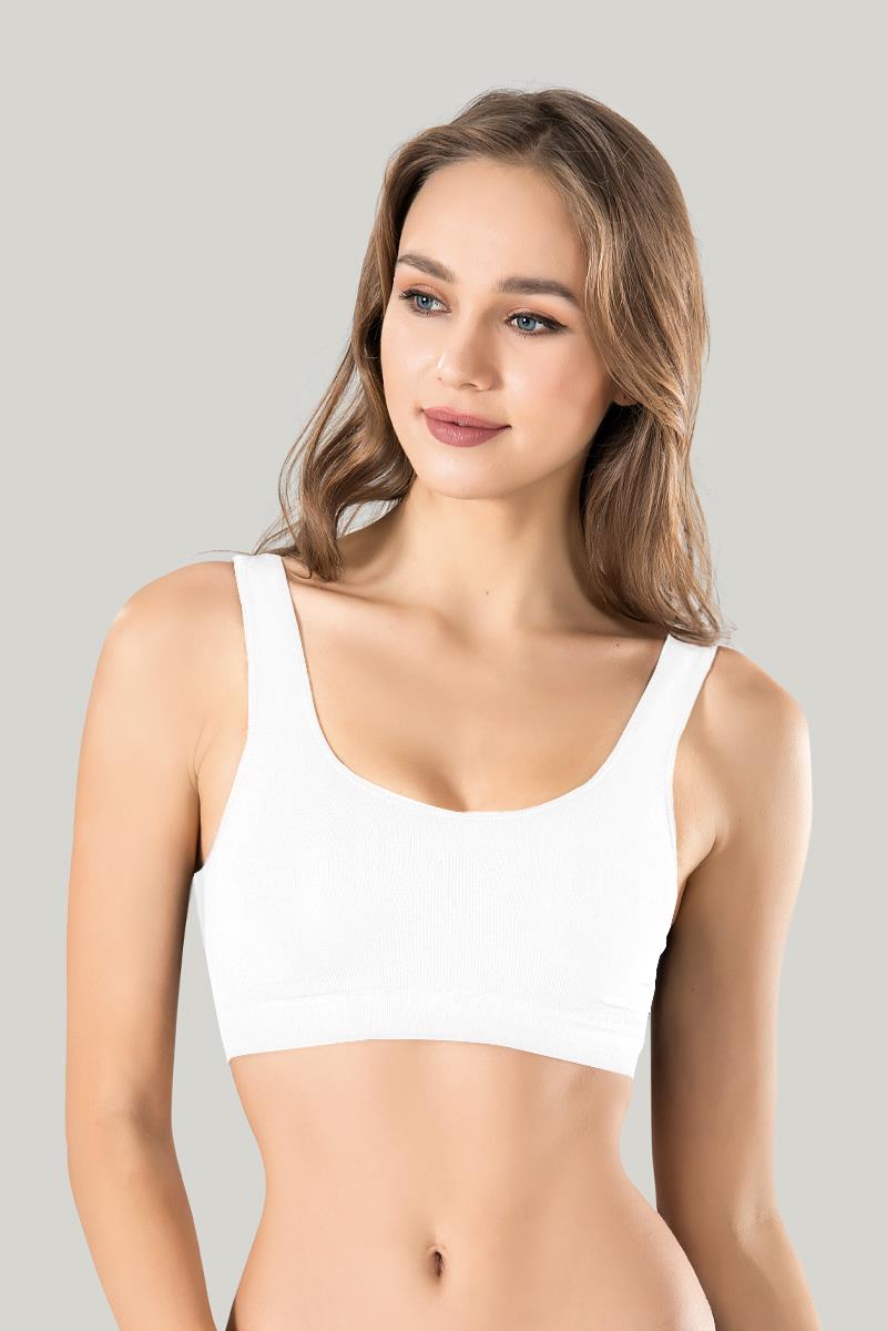 Kalın Askılı Beyaz Büstiyer